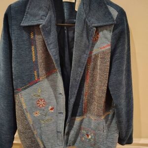 Alfred Dunner Multicolor Embroidered Jean Jacket